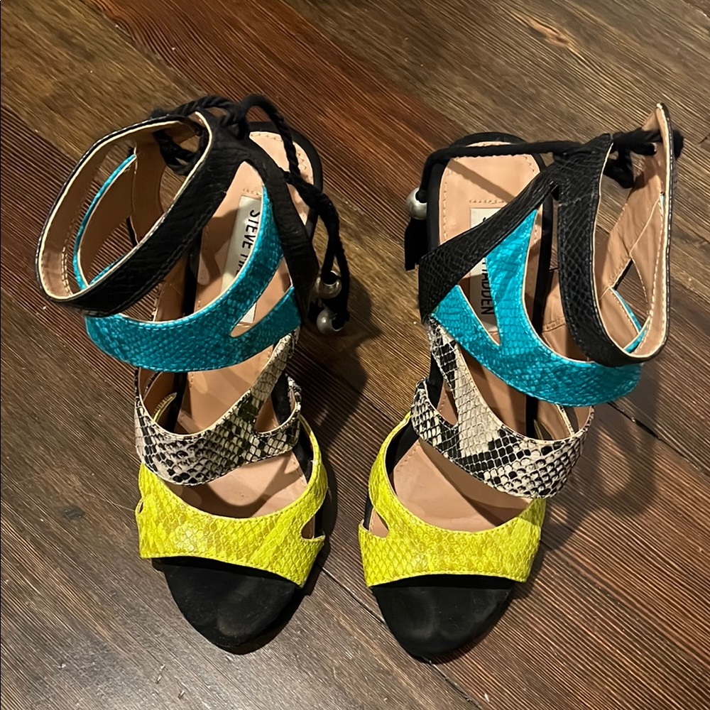 Steve Madden Vibrant Multicolor Strappy Heels